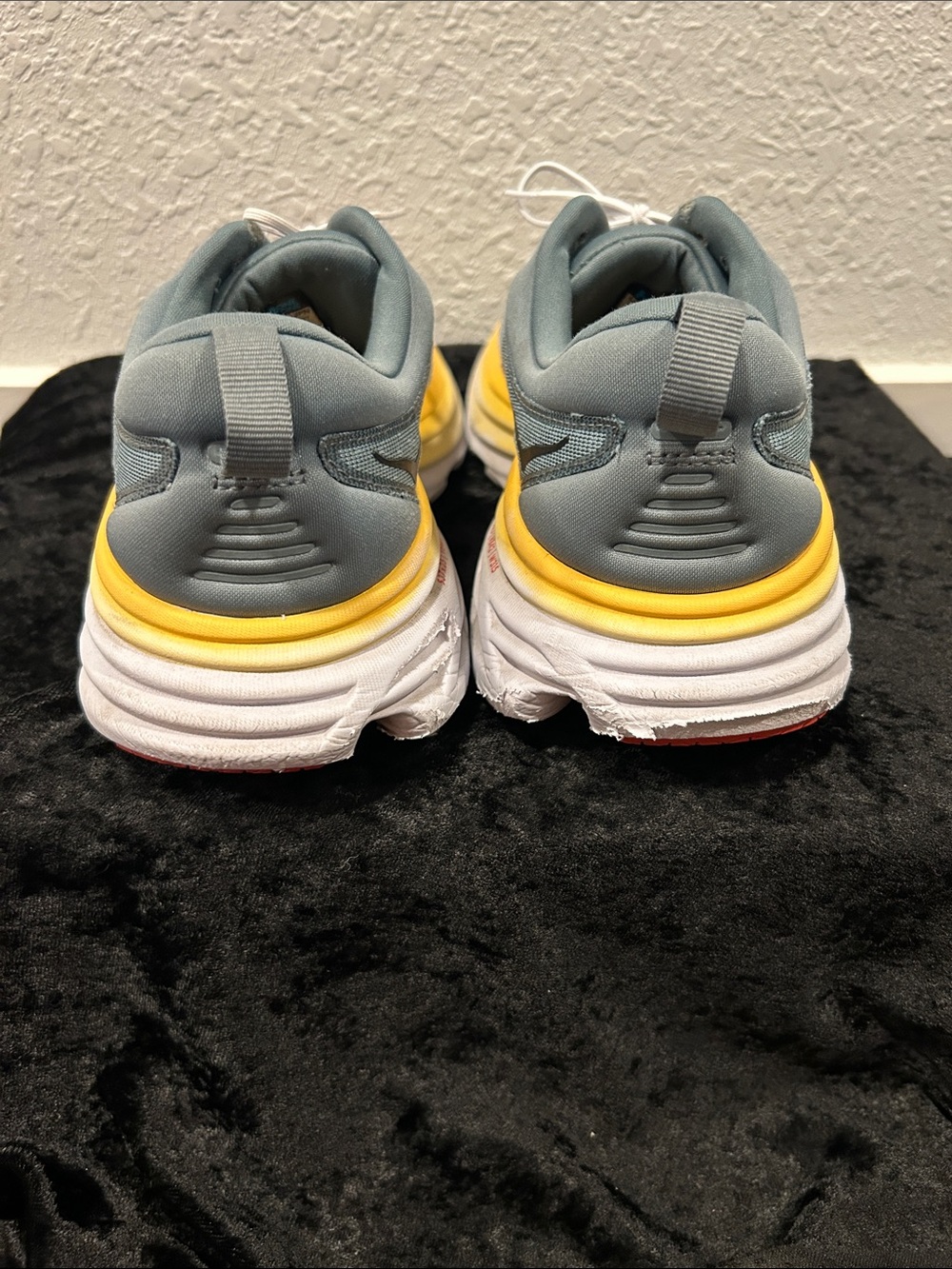 Hoka Slate Blue and Yellow Cushioned Road Running Shoes - Picture 4 of 5